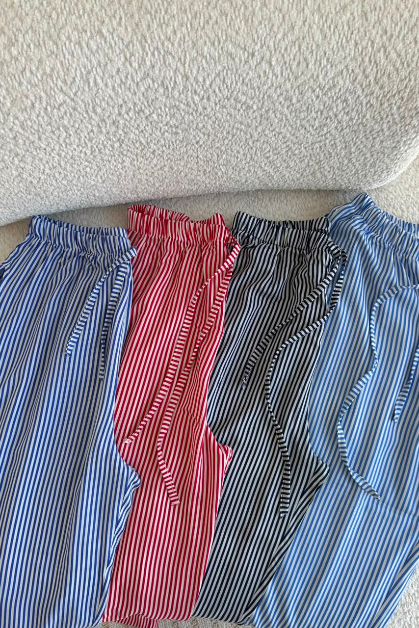 Poplin striped pants