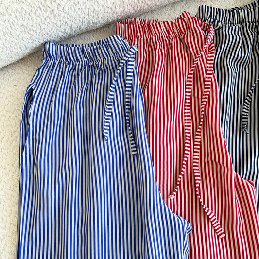 Poplin striped pants