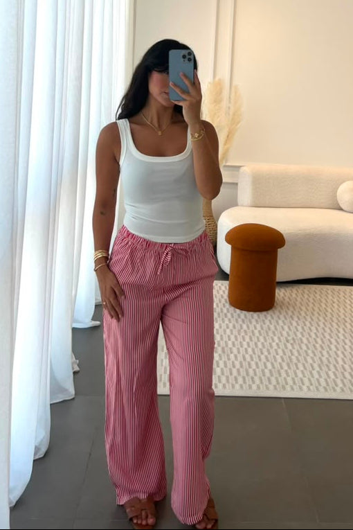 Poplin striped pants
