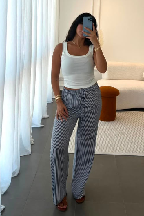 Poplin striped pants