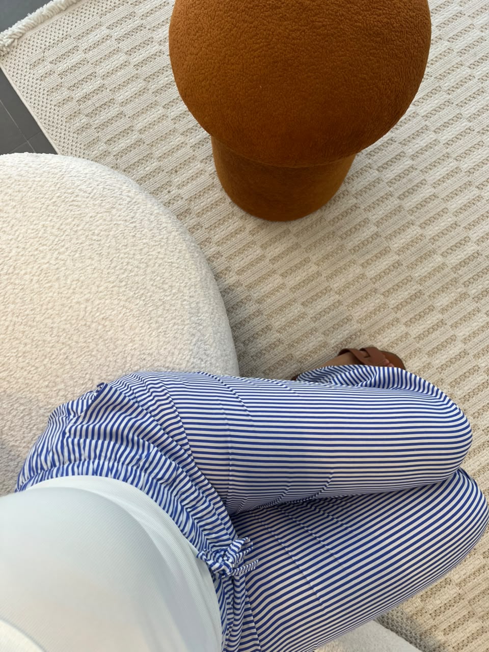 Poplin striped pants